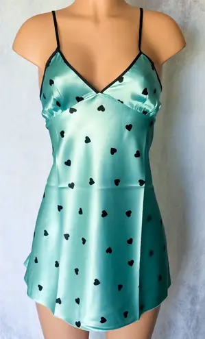 Boutique Light Blue & Black, Hearted, Night Gown