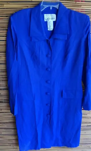 Dani Max 12 Vintage 90s Shirt Dress Long Sleeved in Deep Purple Workwear Blue