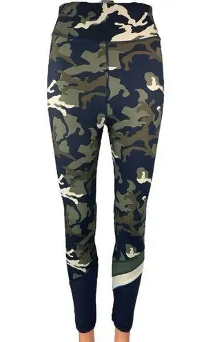 The Upside Navy Green Camo Camouflage High Waist Workout Ankle Leggings Pants 6