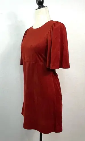 ZARA  Trafaluc Red Suede Boxy Mini Dress size XS