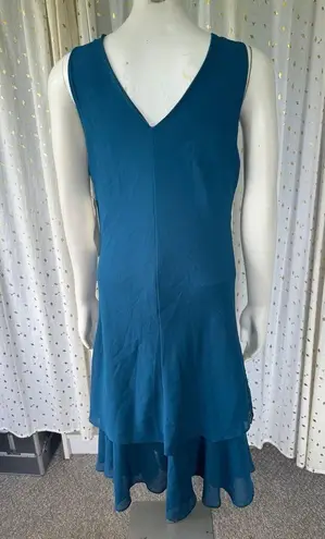 Top Choice Fashion NWT Intricate Floral Beading Sequin Cocktail Midi Dress L Blue Size L