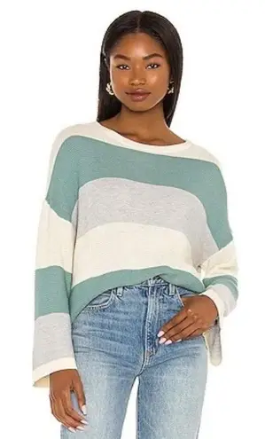 Sancia Revolve Paloma Knit Celadon
Stripe Sweater size XS Ivory Gray Teal Cozy