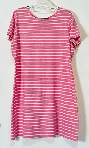 Sail To Sable Jetting to Jetties Midi Dress Pink and White Stripes