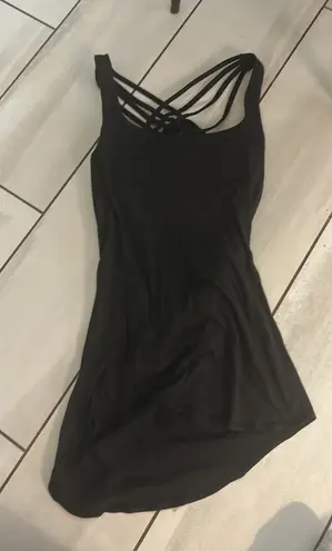 Lululemon  Dual Tank Ace Top Black Straps Built-In Bra Pads  - Image 1