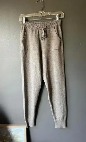 Cozy Heathered Brown Sweater Knit Jogger Pants with Drawstring Waist size Small