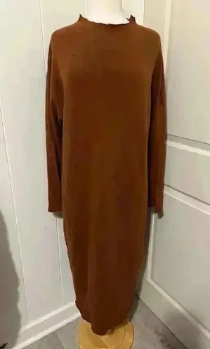 Frank & Eileen Isabelle Triple Fleece Brown Midi Long Sleeve $298 Large Mocha