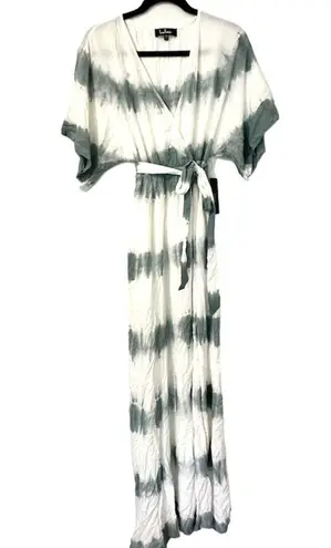 Lulu’s La Concha Dusty Sage Tie Dye Wrap Maxi Dress New Green Size XS