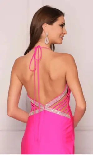 Dave and Johnny hot pink prom dress