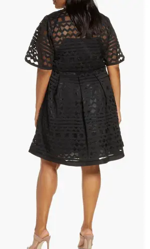 Eloquii Black Embroidered Fit & Flare Dress Size 20