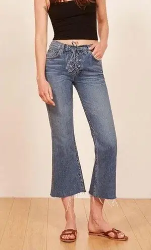 Reformation  Lace- Up Flare Jeans