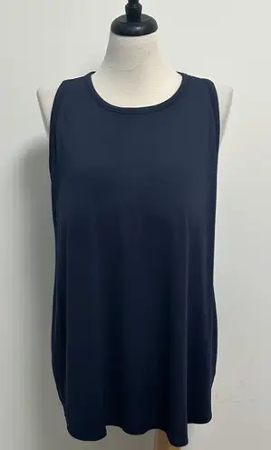 She Bird Navy Blue The Freedom Racerback Built In Bra Mesh Back Tank 9 XXXL Size undefined