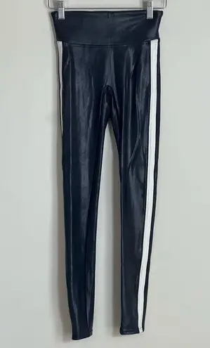 Spanx  Faux Leather Side Stripe Leggings Black Size XS