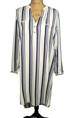 Ulla Johnson Sz 10  Sailor Regatta White Striped Silk Blend Shirt Dress