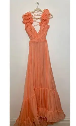 Mac Duggal Ruffle Tiered Cut Out ChiffonGown