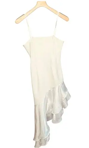 Elliatt Ivory Asymmetrical Hem Starlet Midi Gown Dress