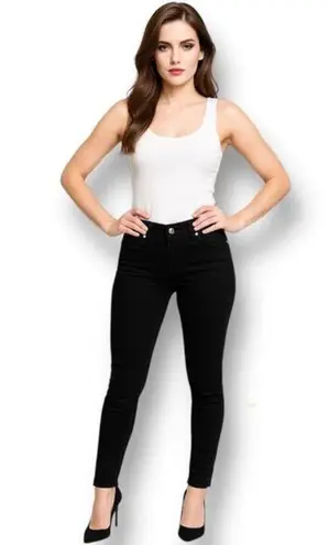 Fiorucci 26 Black Slim Low Rise Jeans Italy Zip Hem Stretch Normcore Minimal NWT