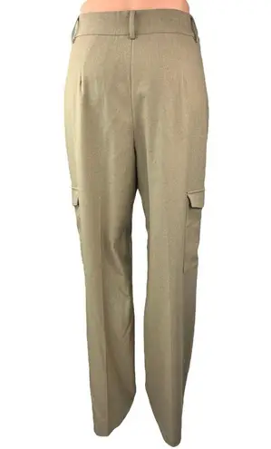 NA-KD Women's Tan Khaki High Rise Cargo Straight Trouser Dress Pants Size 36