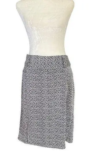 carole little black and white stretchy a-line zip skirt women's size 8