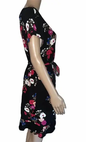 Popsugar  floral short sleeve waist tie dress