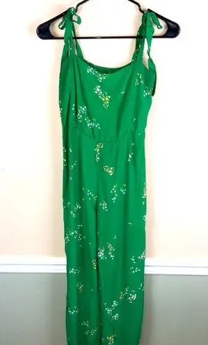 Faithfull the Brand Women’s Ellsa Green Floral Print Shoulder Tie Jumpsuit