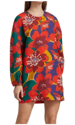 Something Navy floral open back minidress XS