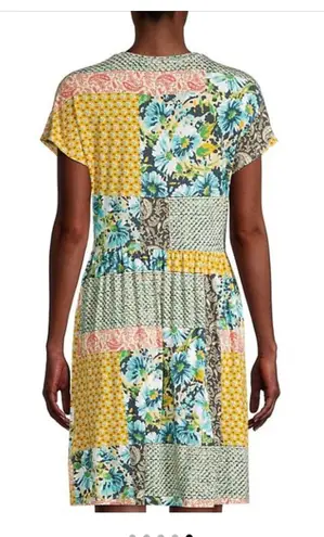 Johnny Was Patchwork Knit Jersey Minidress