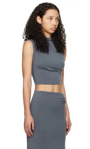 Jade Cropper Asymmetric Crop Top in Dye Grey XSmall New Womens Sleeveless Tank Gray Size XS