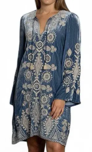 Johnny Was Liona heavily embroidered velvet dress NWT