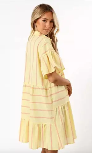 Petal and Pup Yellow Pink Stripe Peachy Mini Dress XS