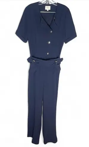 Sézane Sezane Uma Belted Jumpsuit Navy Blue Sz 40 (US L)