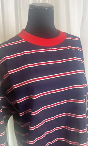 Abound NWT Navy/Red Bold Striped Long Sleeve  Tee