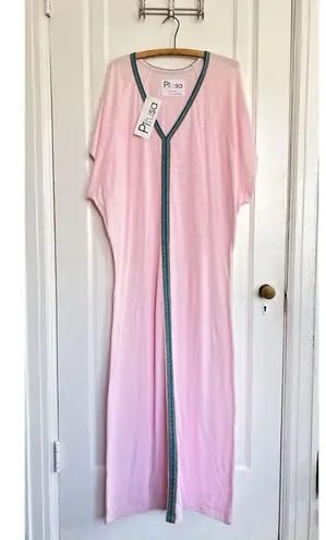 pitusa • Pima Abaya maxi dress Light Pink kaftan cover up caftan embroidered Size L