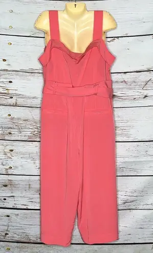 Gabrielle Union New York & Company Sz 1X Pink One Piece Cropped Jumpsuit w/ Belt