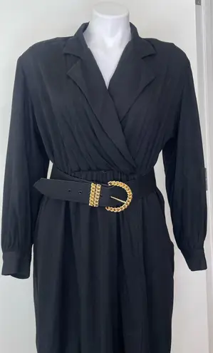 Moda International Black Vintage Long Sleeve Dress