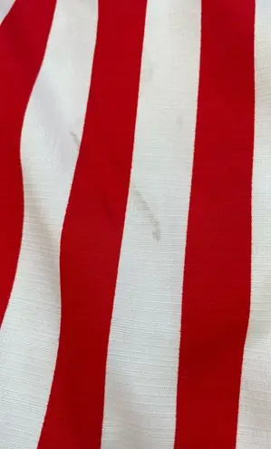 Style House Red & White Striped Button Front Midi Dress