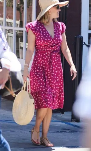 Draper James Deep Berry Multi Wrap Flounce Dress Sz.0 NWT