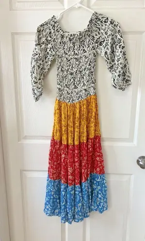 Cool Change Boho Jodi Dress Multicolor Meadow Floral Print Tiered Size XS NWT