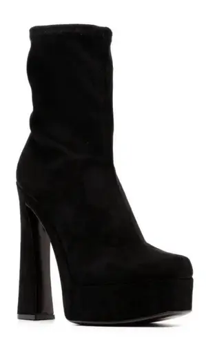 Giuseppe Zanotti  Stretch Bootie platform boots MSRP $1095 Size 36 US 6 Velvet - Image 1