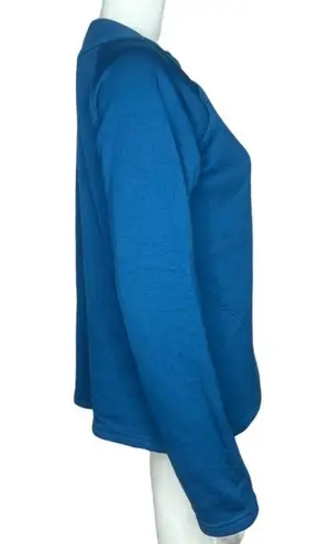 Hadley by Smartpak Sweatshirt Women Small Asymmetrical Pullover Plush Equestrian Blue