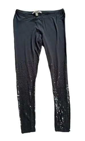 Kische Sequin Detail Black Leggings Size Small
