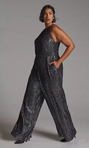 Maeve Anthropologie Samantha Shimmer wide leg jumpsuit deals 16