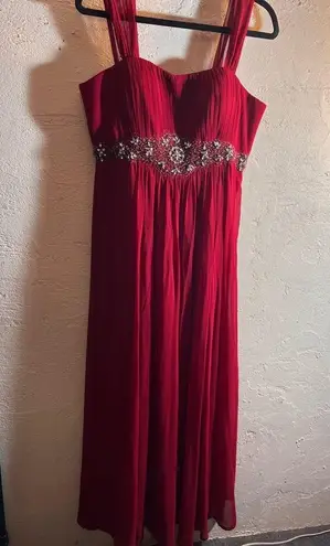 Dancing Queen Red Embellished Sleeveless Gown
