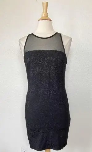 Jump Y2K Black Floral Baroque Mesh Sleeveless Cocktail Dress