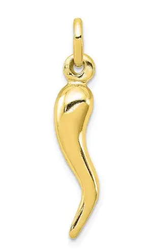 Sterling Silver Gold-tone Italian Horn Charm