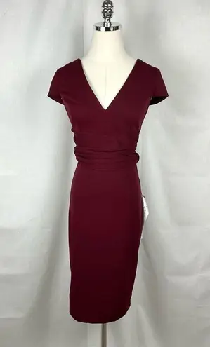 Dress the Population  Dana Dress Bodycon Sheath Burgundy Cocktail Sz Med New