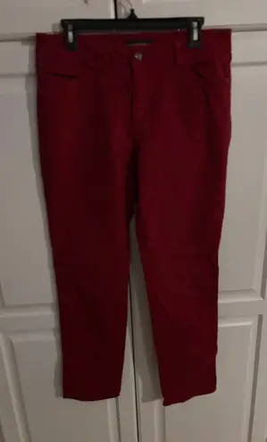 Dana Buchman Red Denim Jeans Size 10 Women's Straight Leg Casual Pants