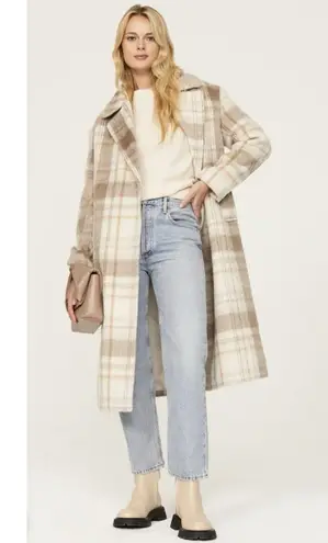 Wish The Label Natrual Plaid Empire Coat Size Large