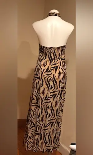 Animal Print Boutique Halter Top Maxi Dress Sz. M Size M