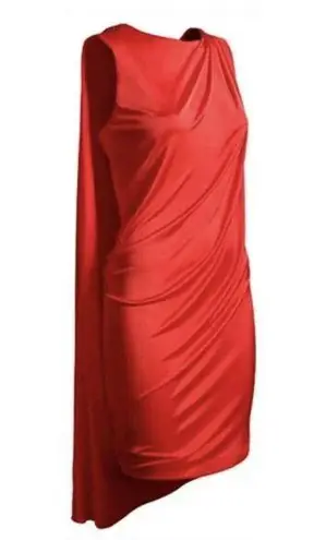 2011 VERSACE for H&M Grecian Red Shift Toga Dress With Cape