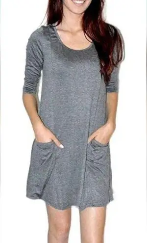 Rolla Coster Grey Long Sleeve Stretch Knit Dress Size M